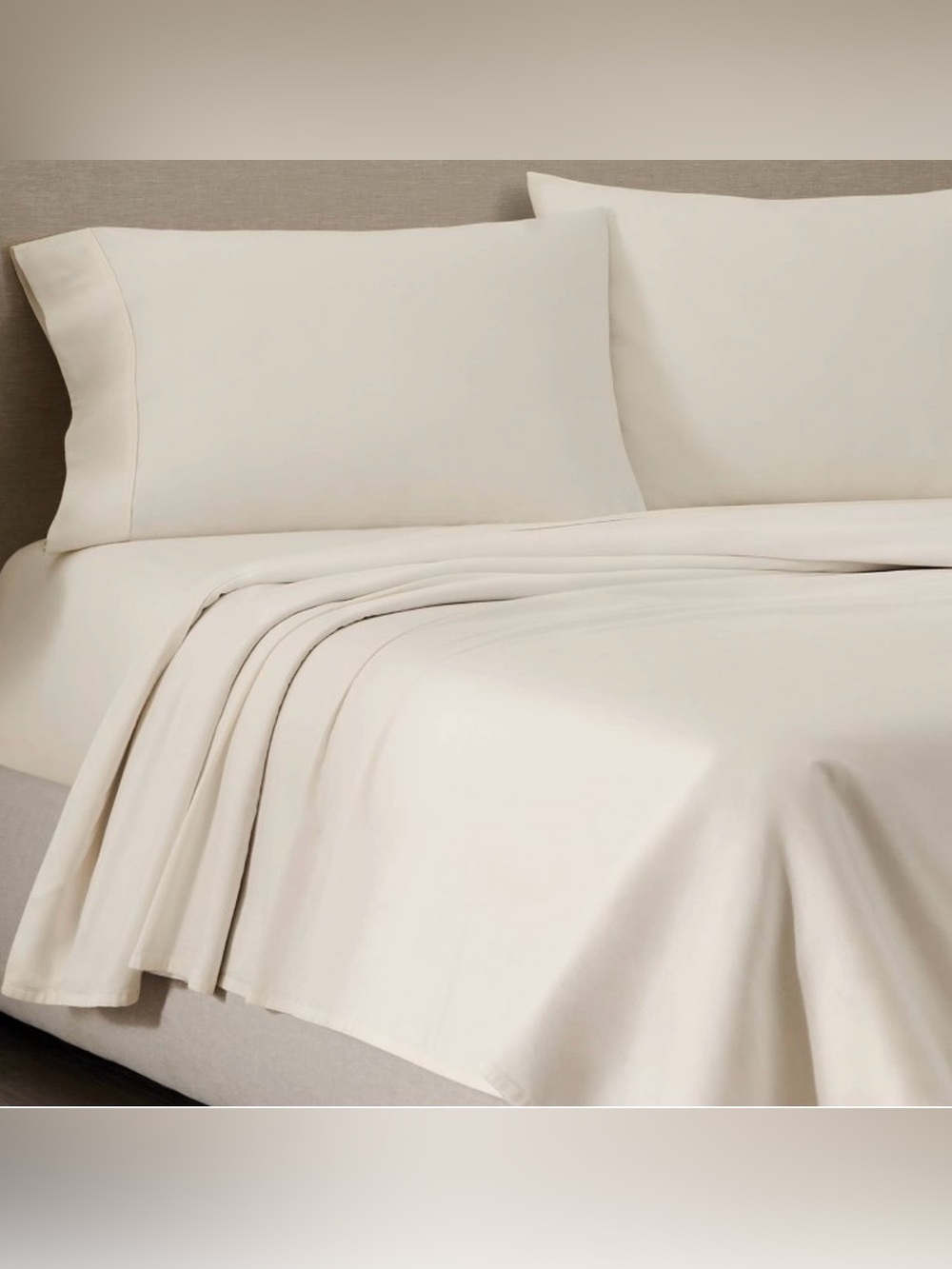 New Jeremiah Brent Home Prewashed Cotton Sateen Weave Sheet Set King Cream